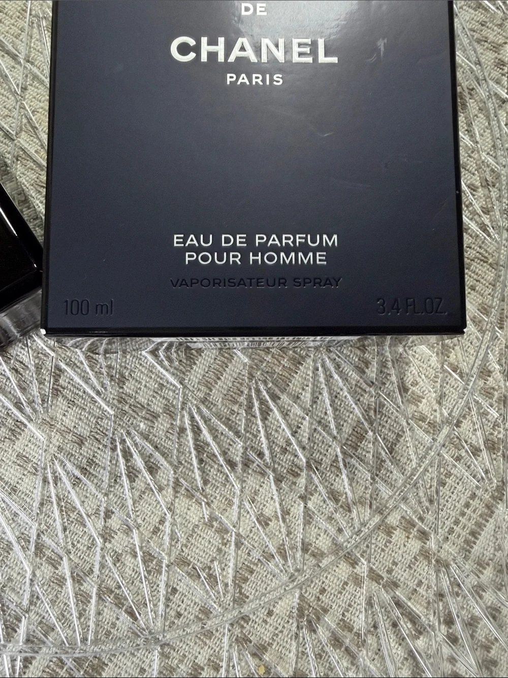EMPTY Bottle of CHANEL Bleu de Chanel Eau de Parfum in Black